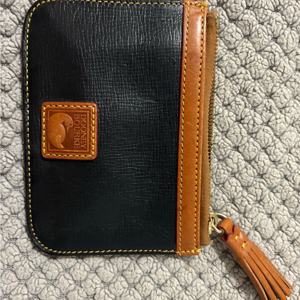 Dooney & Bourke Black and Brown Leather Wallet